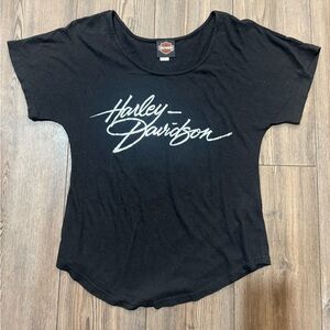 Harley-Davidson Script Tee Small Black Milwaukee USA Back Graphic